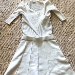 Club Monaco XS Sweater Dress with Wrap Top and Woven Skirt (Attached)